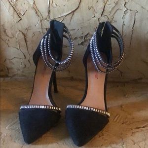 Black painted heels with studs